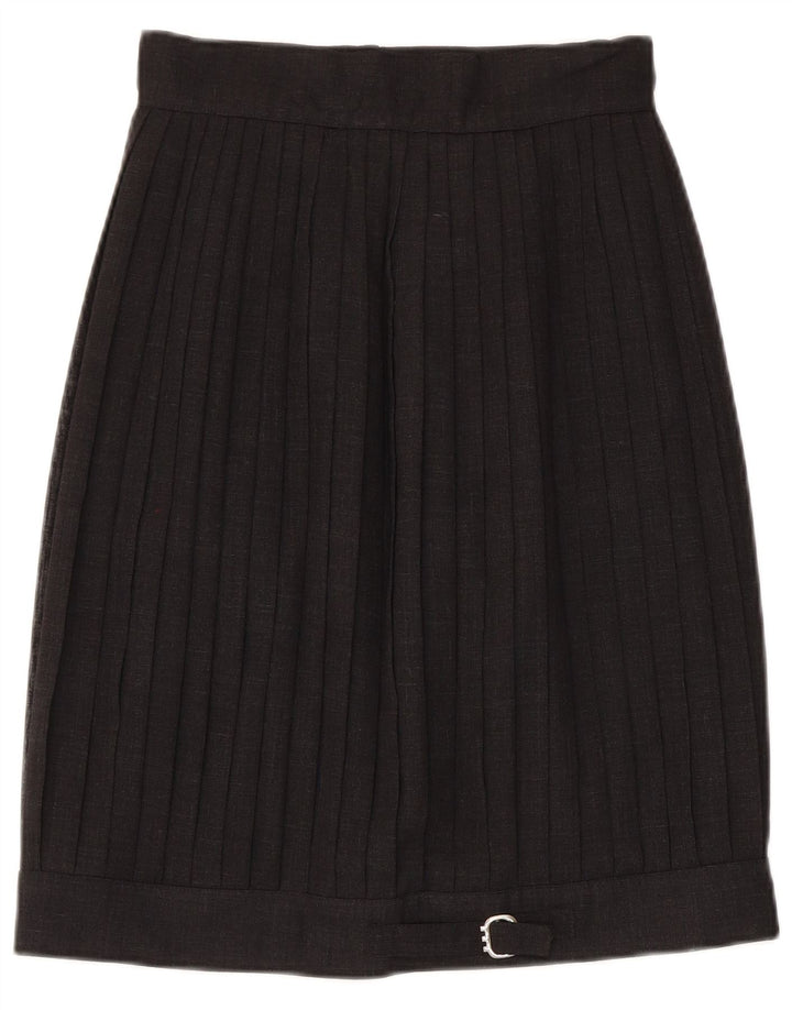 Gonna a pieghe vintage da donna IT 42 media W26 nera