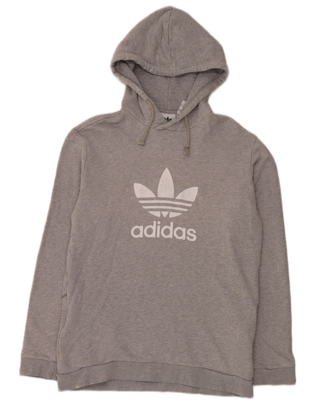 Felpa con cappuccio grafica da uomo Adidas in cotone grigio medio