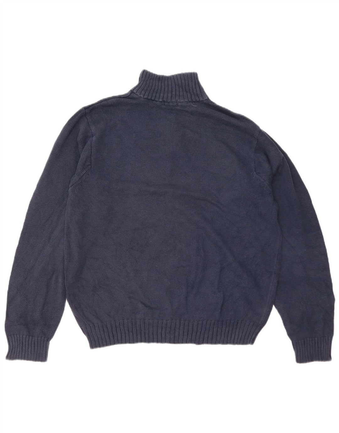 Maglione da uomo con zip e collo Izod in cotone blu navy medio