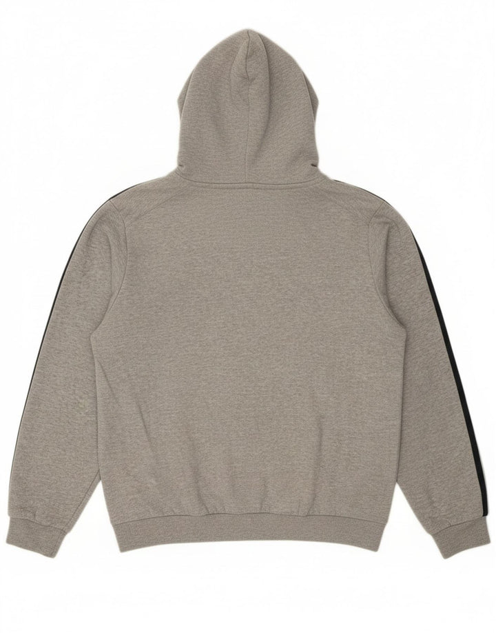 Felpa con cappuccio da uomo Adidas in cotone chiazzato grigio medio