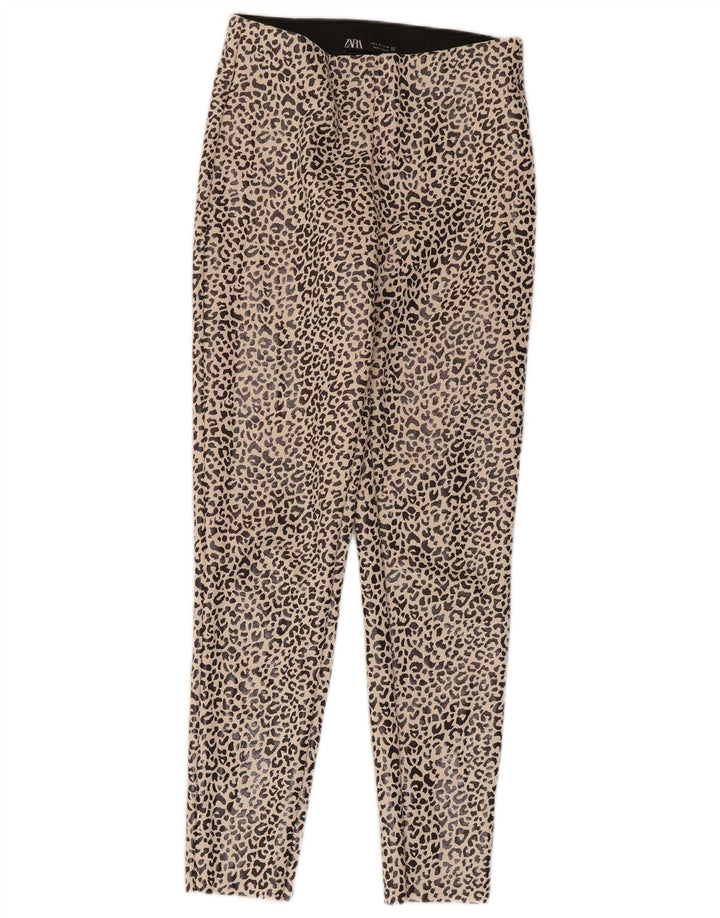 Leggings Zara da donna UK 8 piccola stampa animalier beige