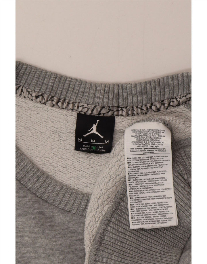 Felpa da uomo Jordan in cotone chiazzato grigio medio