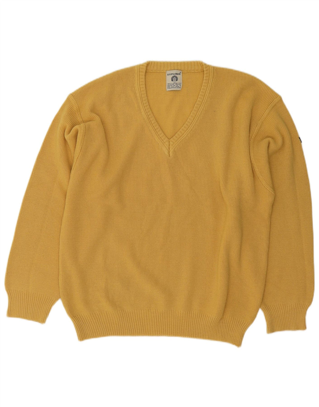 Maglione da uomo con scollo a V Explorer IT 50 Lana giallo medio