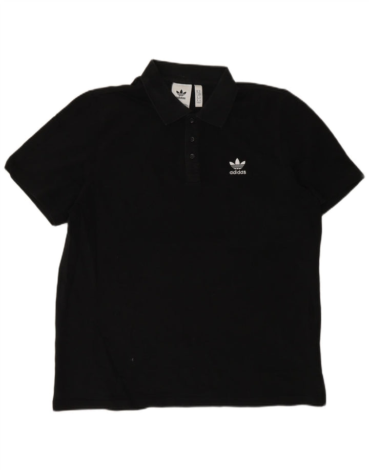 Polo Adidas da uomo in cotone nero medio