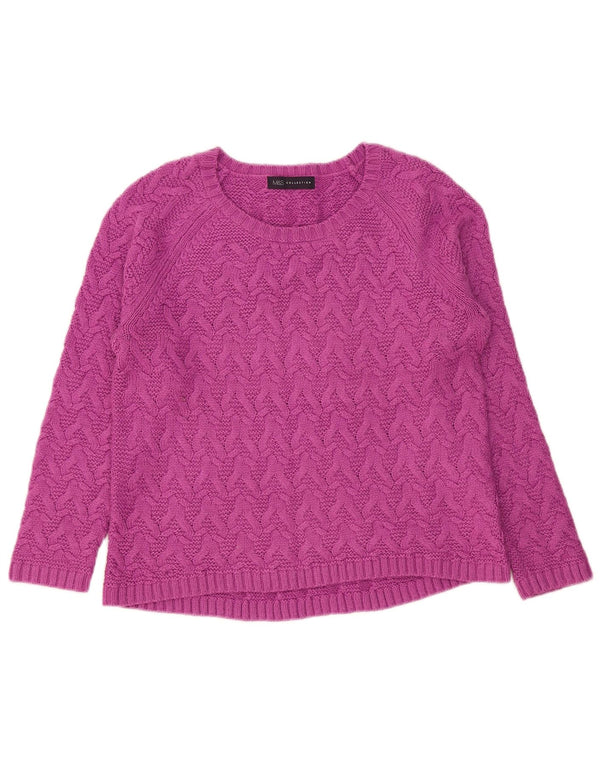 Maglione maglione con scollo a barca da donna Marks & Spencer UK 12 Acrilico viola medio