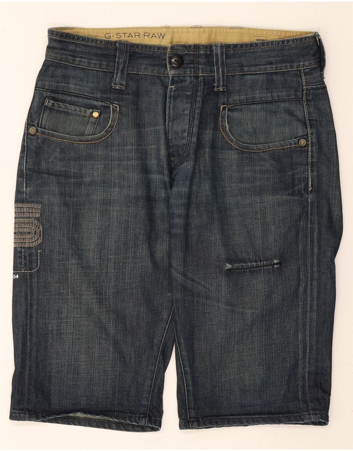 G-STAR Mens Graphic Denim Shorts W33 Medium Blue Cotton Vintage G-Star and Second-Hand G-Star from Messina Hembry 