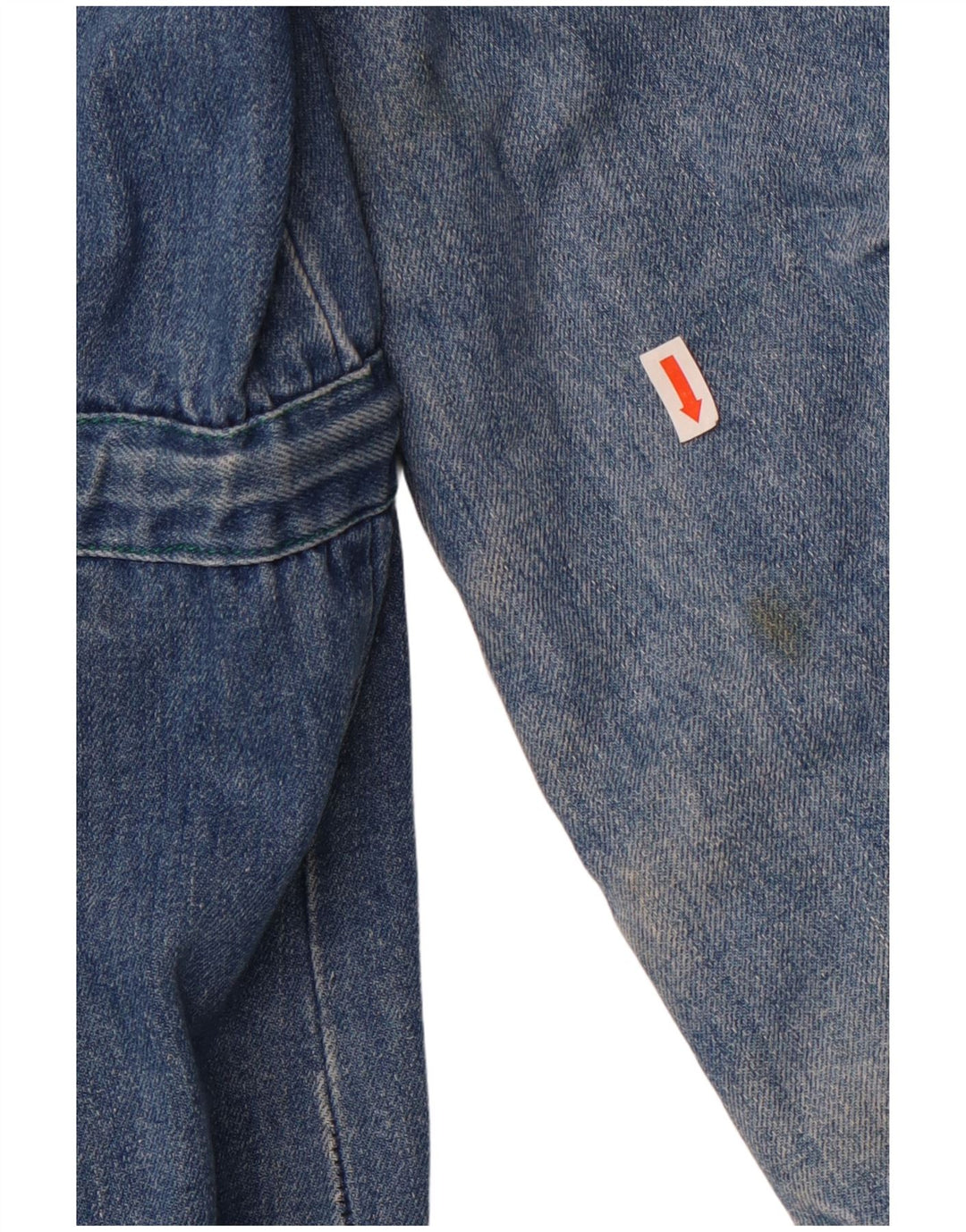 Giacca vintage in denim Sherpa da donna UK 14 grande blu