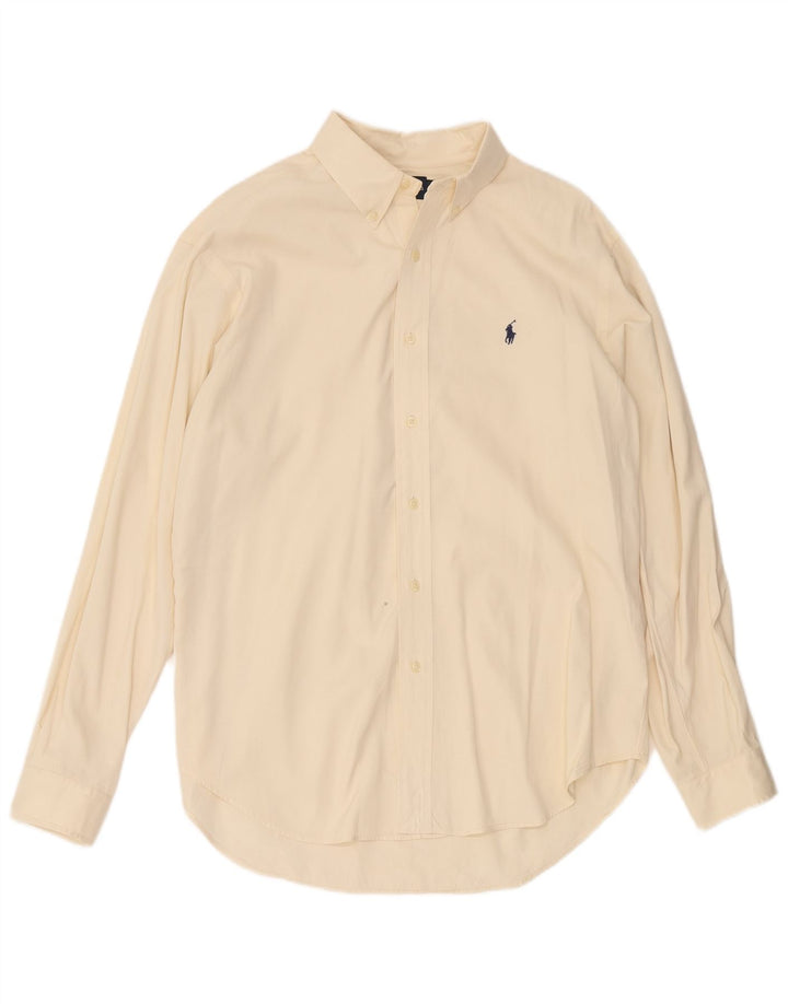 Camicia Ralph Lauren da uomo dalla vestibilità classica, grande, in cotone bianco sporco