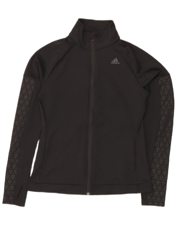 Giacca da tuta da donna ADIDAS Climalite UK 12 Medium Nero geometrico