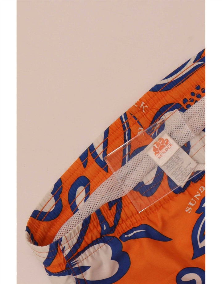 Pantaloncini da bagno grafici da uomo Sundek Poliestere floreale arancione medio