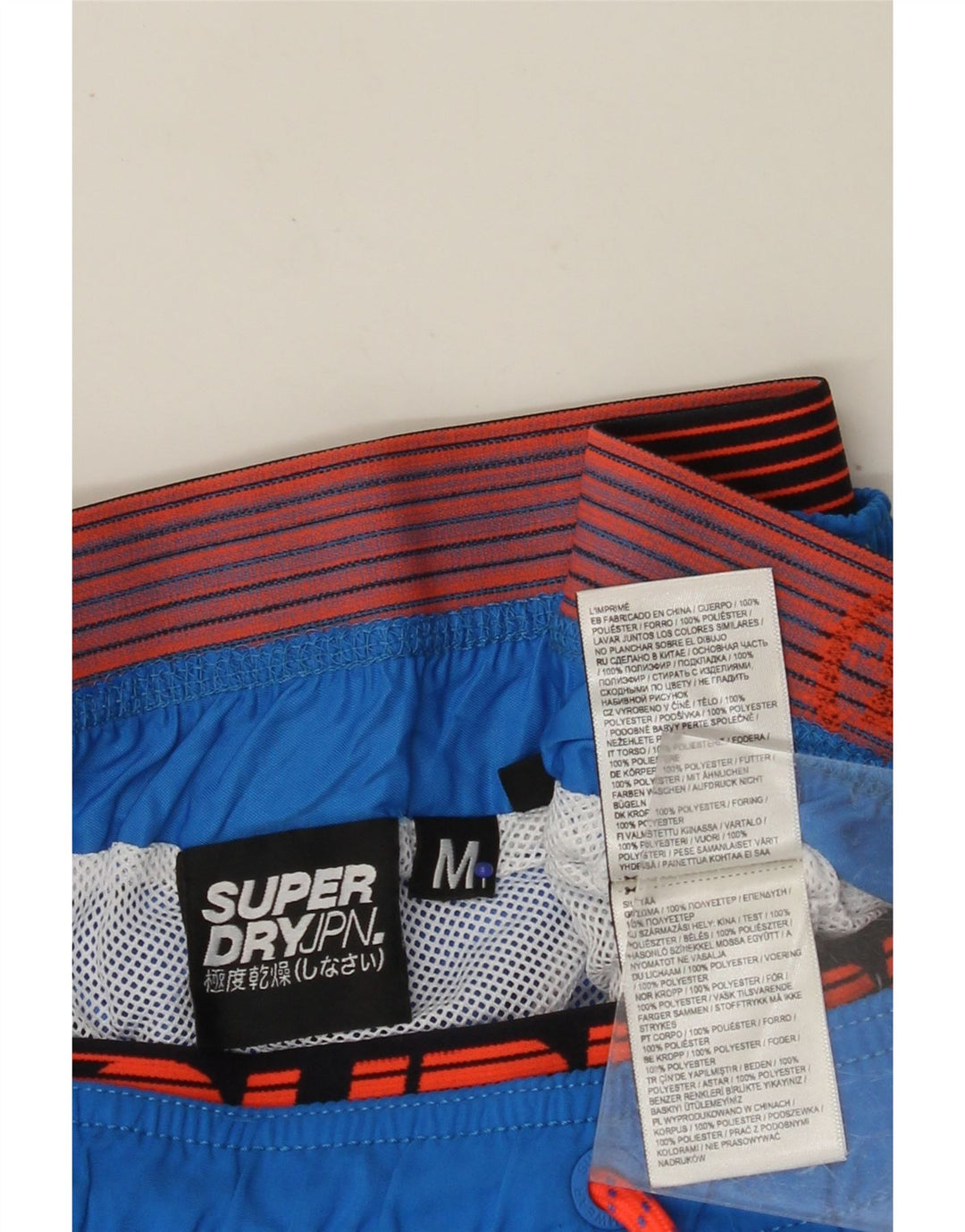 Pantaloncini da bagno con grafica da uomo SUPERDRY Poliestere blu medio