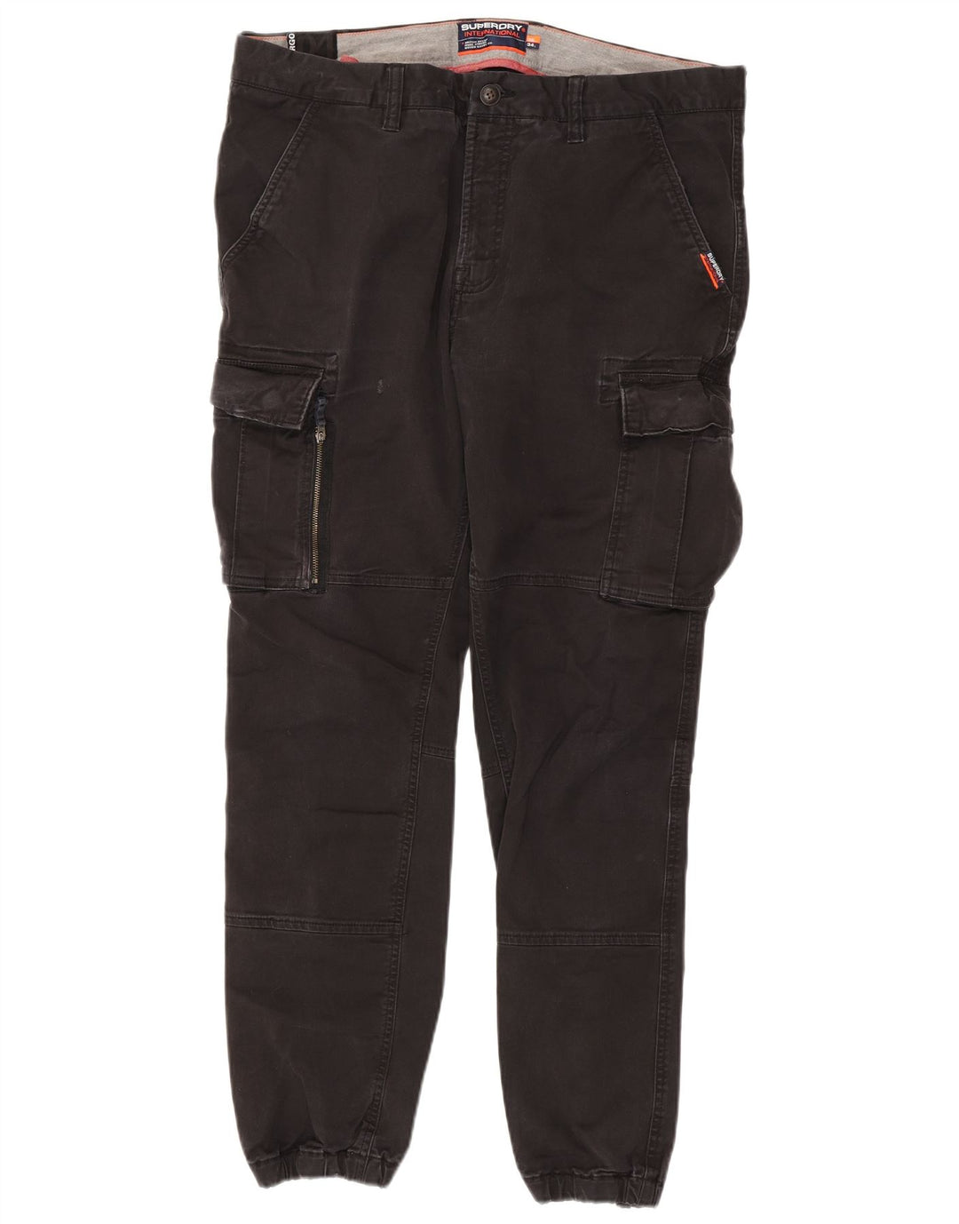 Pantaloni cargo da uomo Superdry Joggers W36 L30 in cotone nero