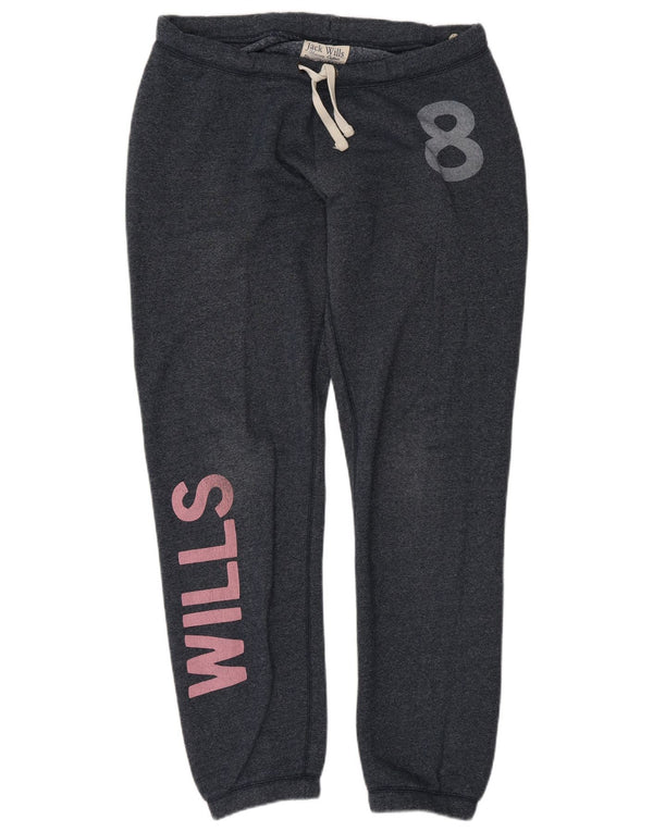 Pantaloni da tuta con grafica da donna Jack Wills Joggers UK 10 Small Blu Navy