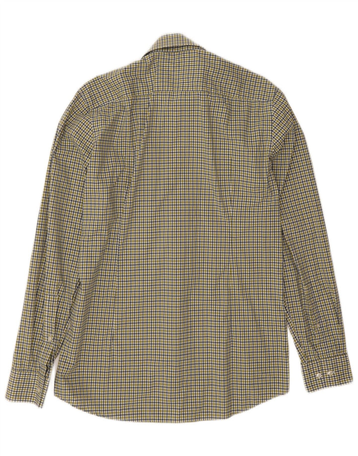 Camicia slim fit da uomo Hugo Boss taglia 15 1/2 cotone a quadretti verde medio