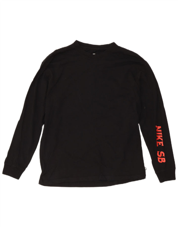 Top Nike da uomo con vestibilità ampia grafica a maniche lunghe in cotone nero medio