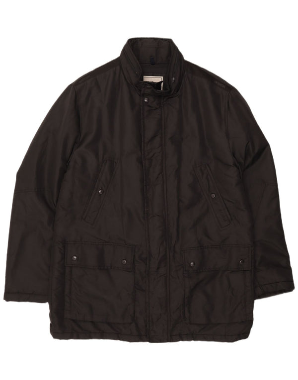 Geox Giacca da uomo Respira con cappuccio Utility UK 48 4XL Nero Poliammide