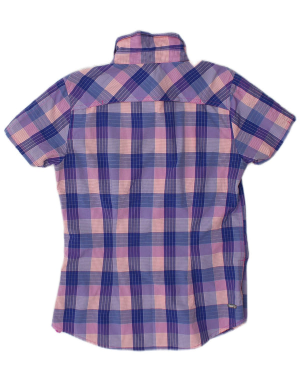 The North Face Womens Short Sleeve Shirt Small Multicoloured Check Nylon