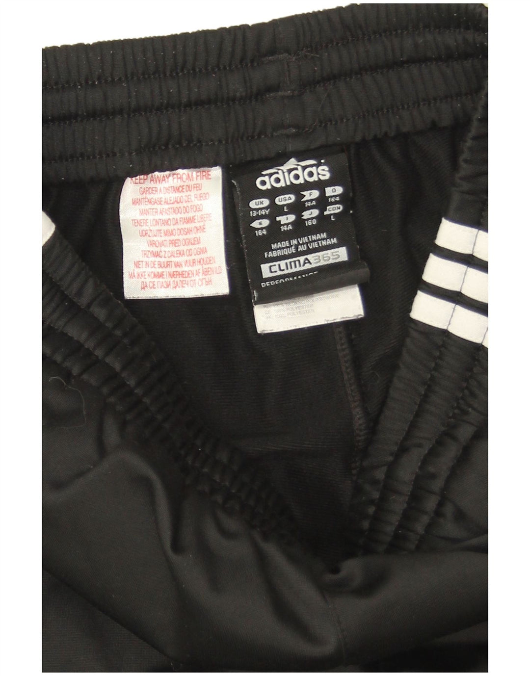 Pantaloni della tuta Adidas da ragazzo Clima 365 13-14 anni in poliestere nero