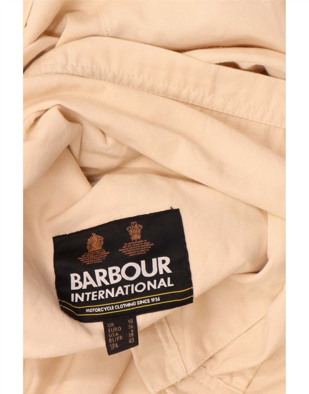 Bomber oversize da donna Barbour UK 10 piccolo cotone beige