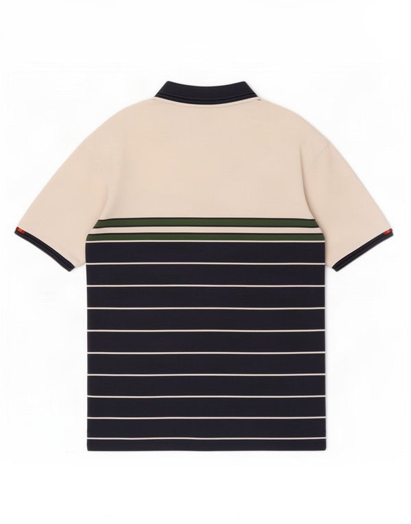 Polo da uomo Ellesse in cotone a righe medie blu navy