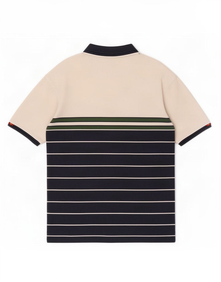 Polo da uomo Ellesse in cotone a righe medie blu navy
