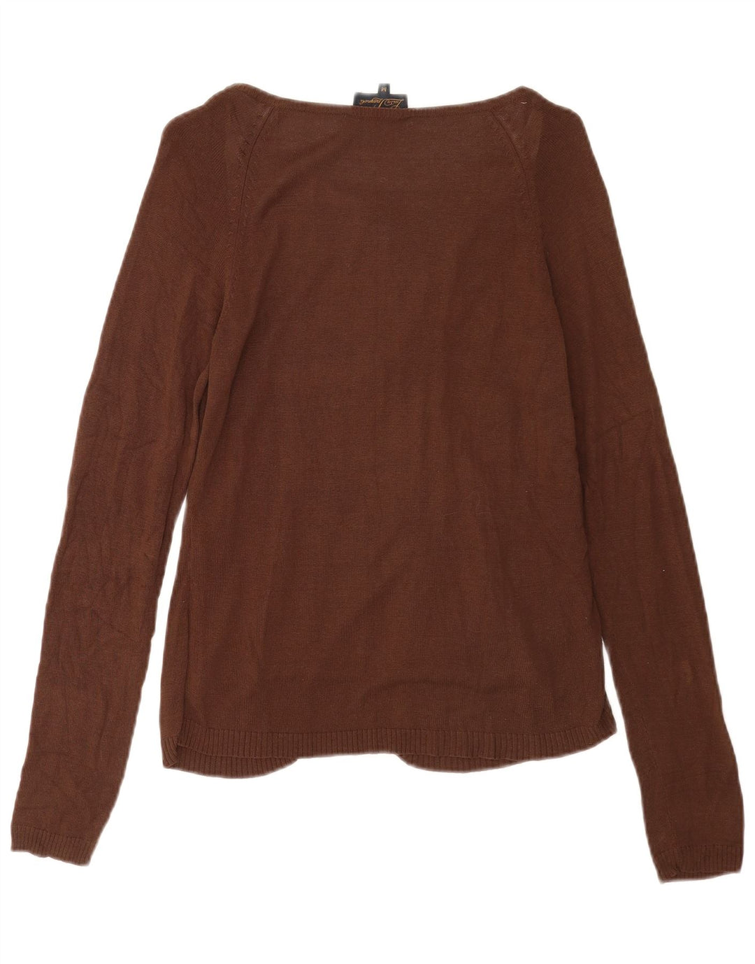 Maglione cardigan da donna Luisa Spagnoli UK 12 Seta marrone medio