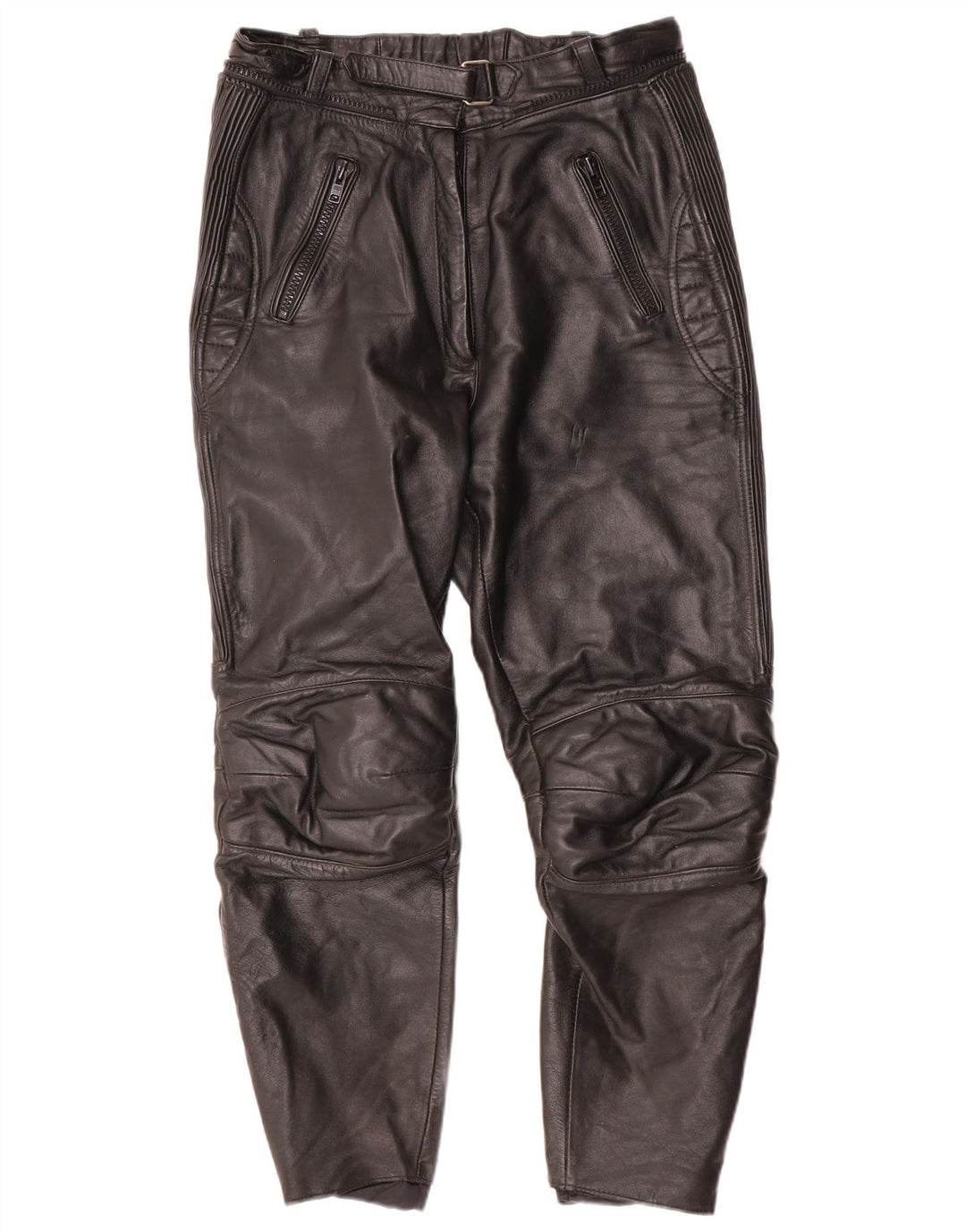 Pantaloni Moto Racer da donna VINTAGE IT 44 Medio W30 L27 Pelle Nera