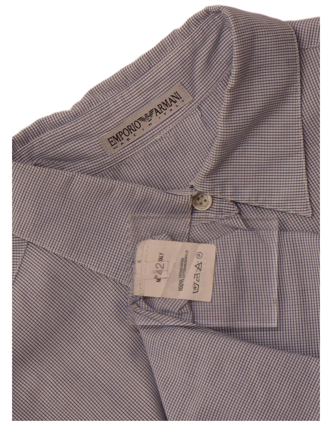 Camicia Donna Emporio Armani IT 42 Cotone Check Blu Medio