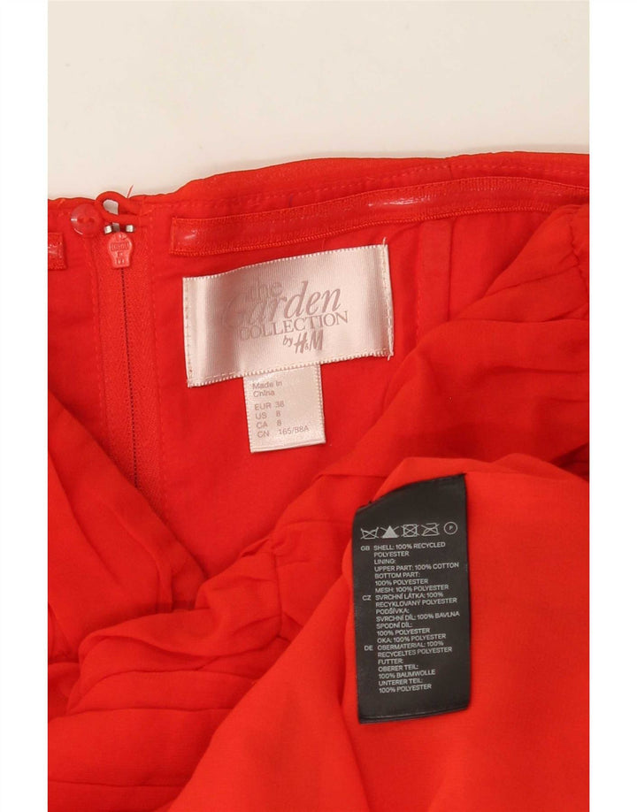 Abito senza spalline da donna H&M EU 38 Poliestere floreale rosso medio