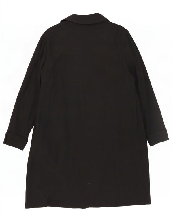 Soprabito aperto da donna Jaeger UK 16 grande lana nera
