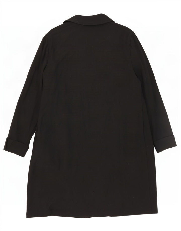 Soprabito aperto da donna Jaeger UK 16 grande lana nera