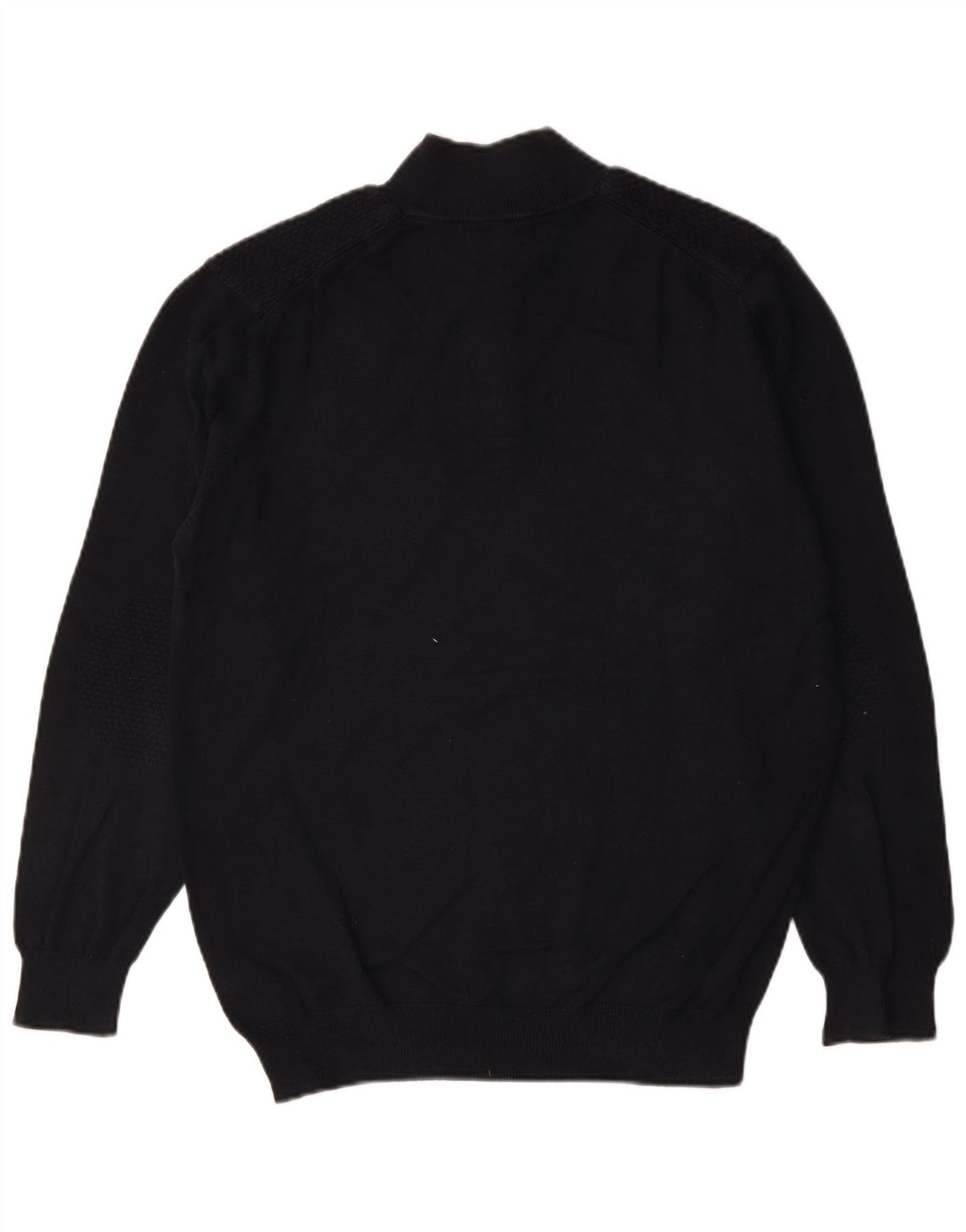 Massimo Dutti Maglione da uomo con collo a bottoni XL in cotone blu navy