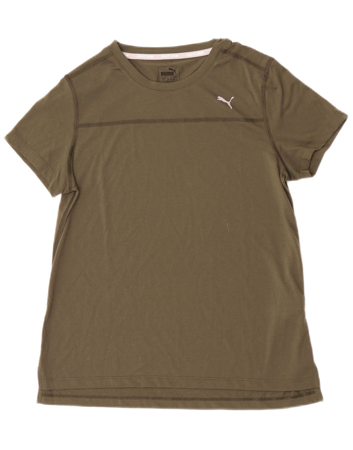 T-shirt da donna Puma UK 12 media poliestere kaki