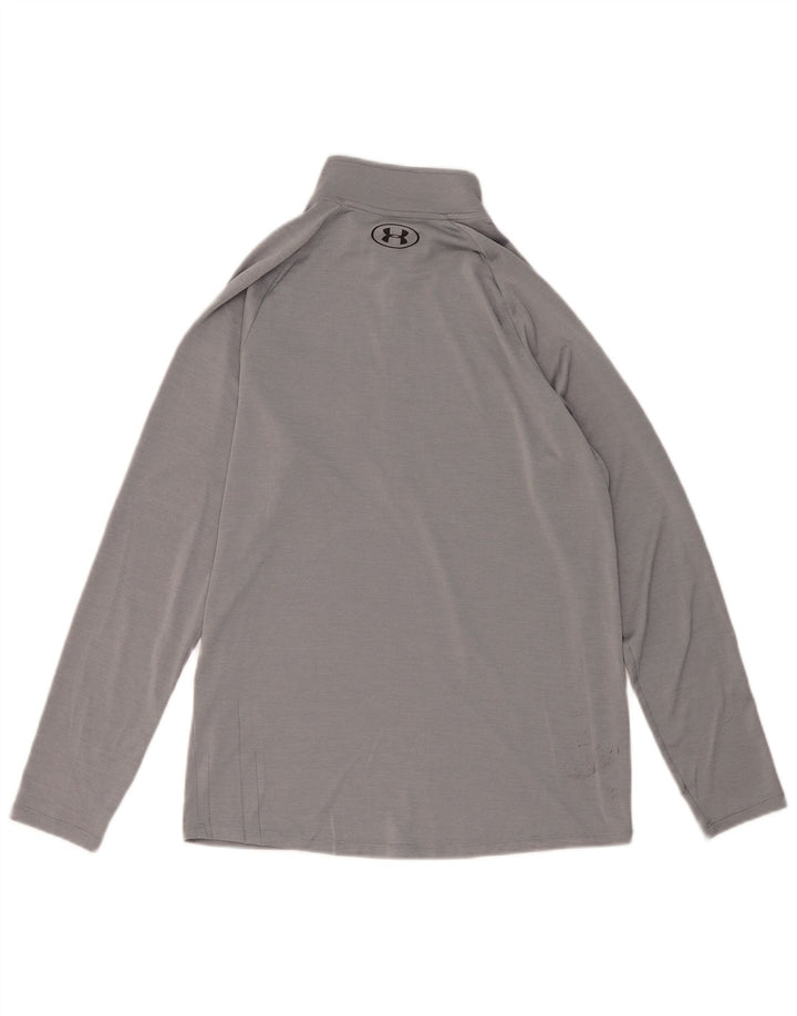 UNDER ARMOUR Top da tuta da uomo Heat Gear con zip e collo grigio medio