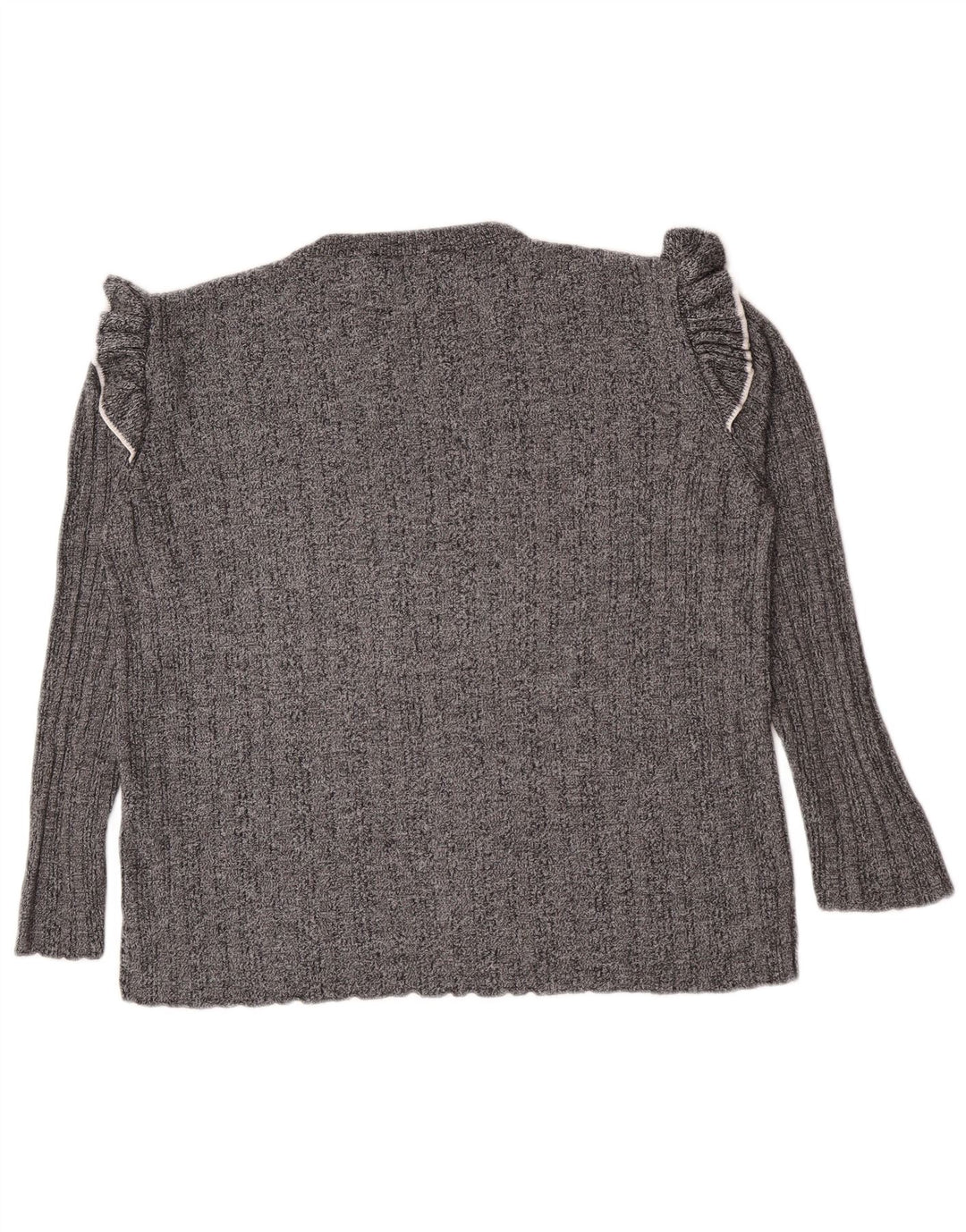 Maglione maglione girocollo da donna Marks & Spencer UK 16 grande acrilico grigio
