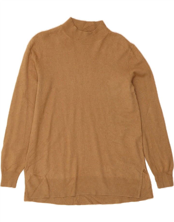 MASSIMO DUTTI Womens Turtle Neck Jumper Sweater UK 14 Medium Beige Vintage Massimo Dutti and Second-Hand Massimo Dutti from Messina Hembry 