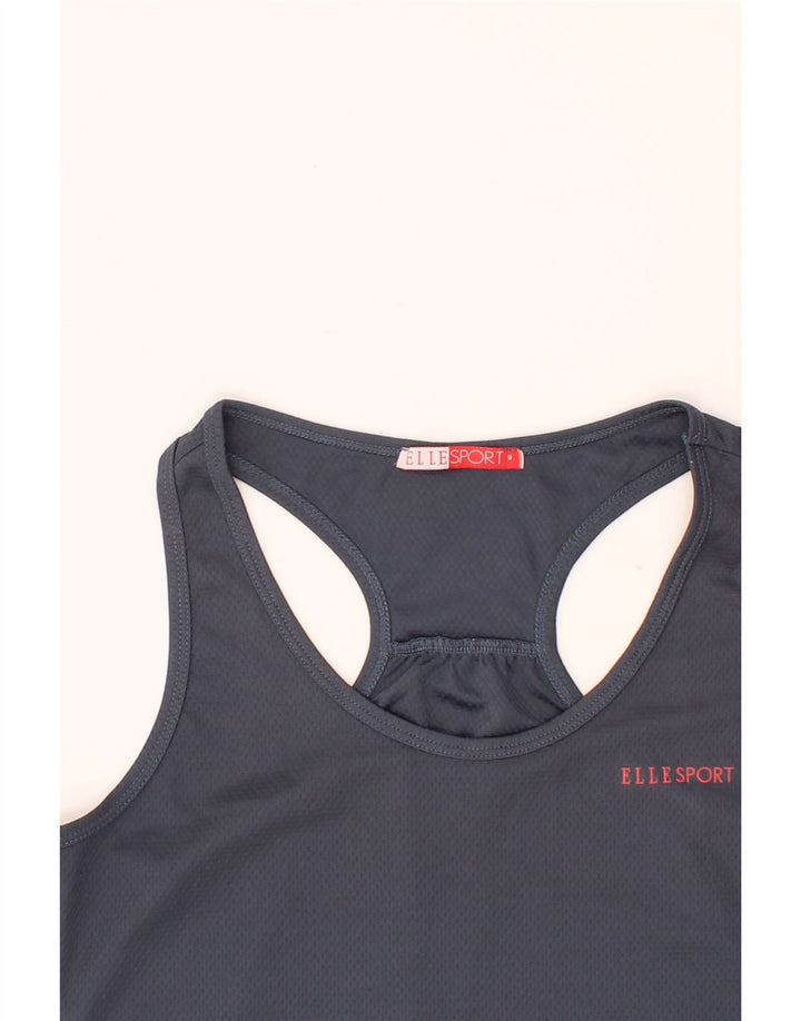 VINTAGE Womens Vest Top UK 10 Small Navy Blue Vintage Vintage and Second-Hand Vintage from Messina Hembry 