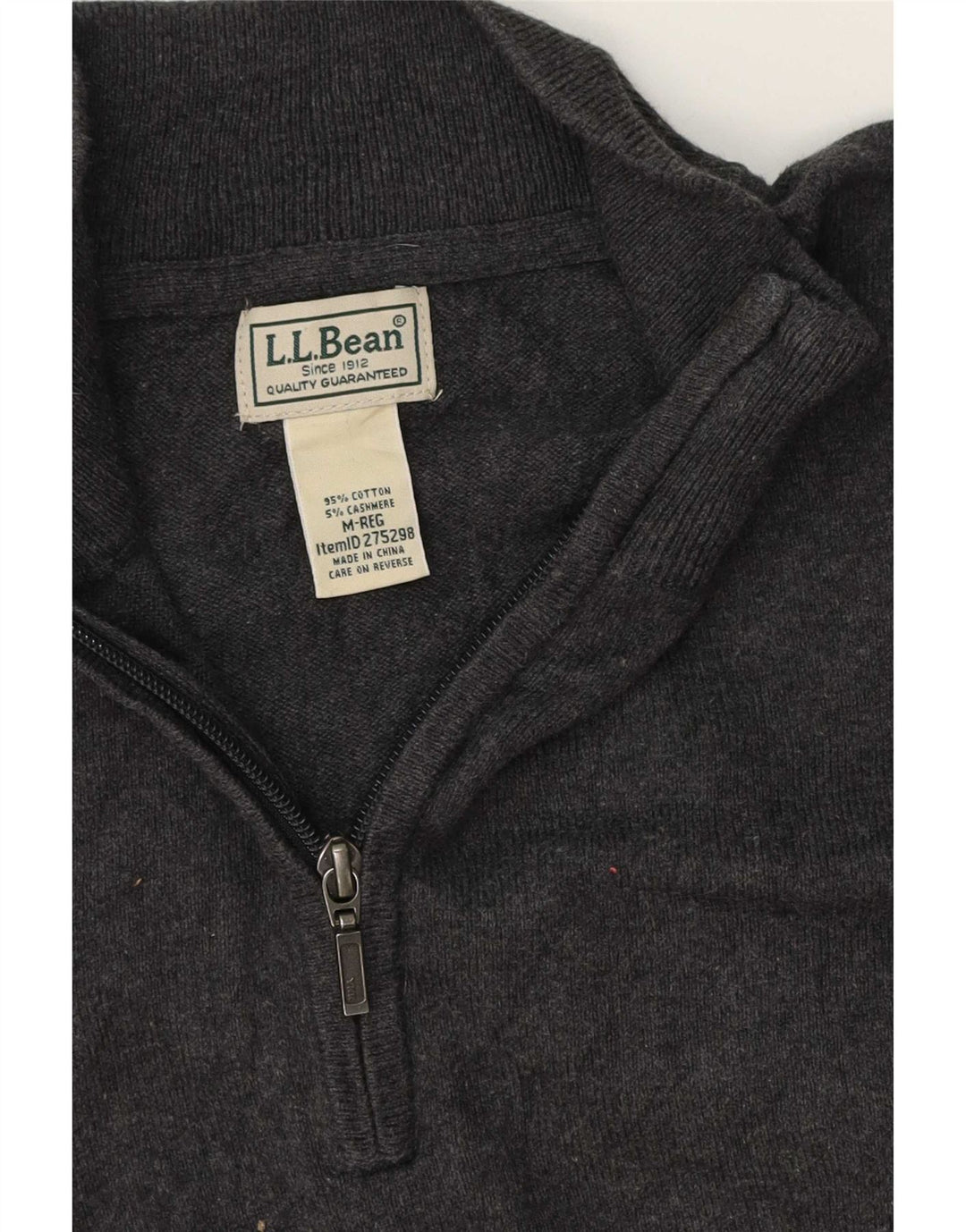 L.L.Bean Maglione da uomo con vestibilità regolare e collo con zip, grigio medio classico