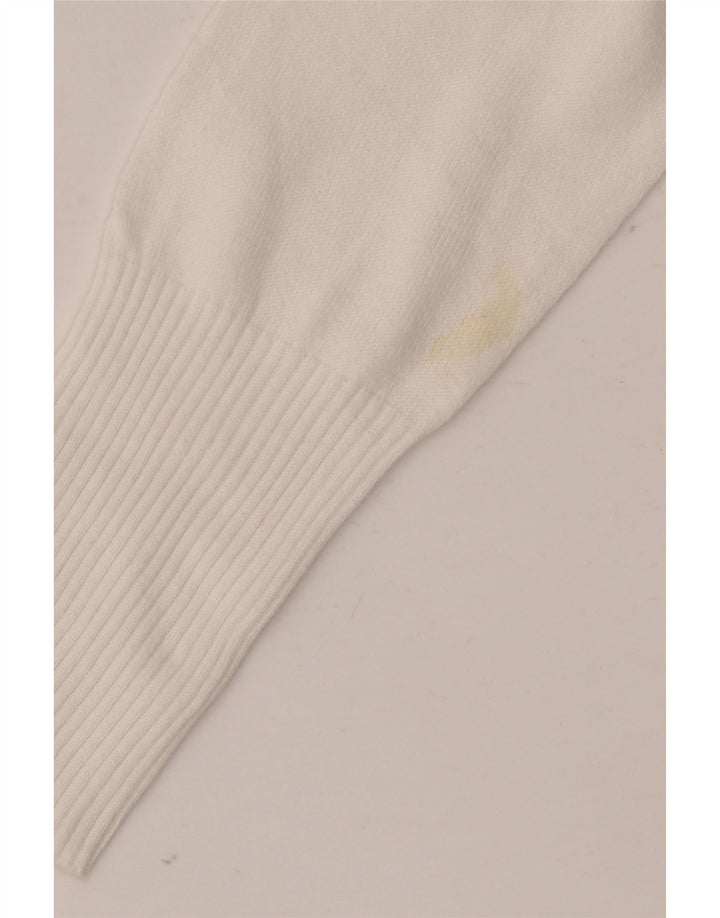 Maglione cardigan lungo da donna Zara UK 12 Cotone bianco medio