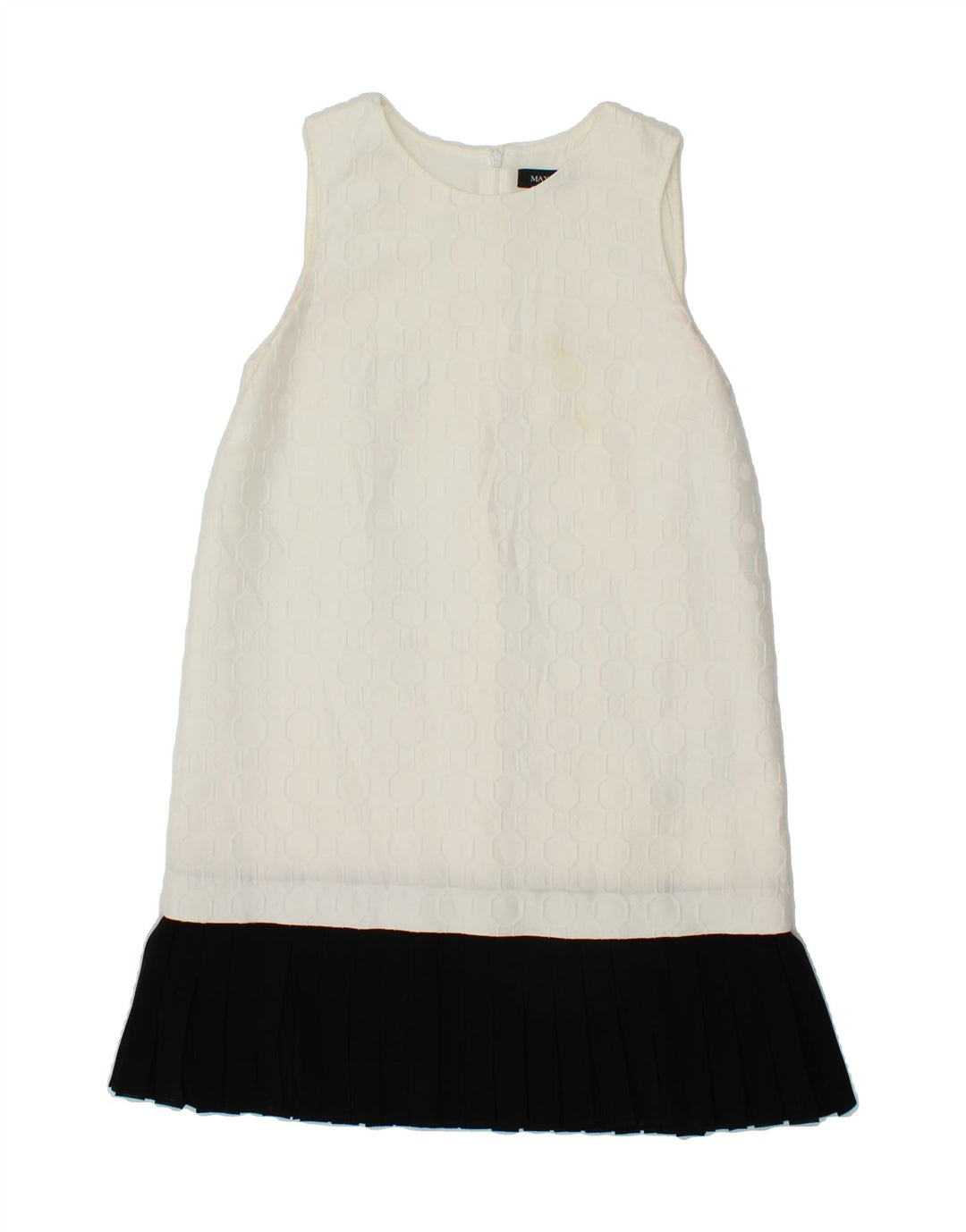 MAX & CO. Womens Sleeveless A-Line Dress UK 10 Small  White Colourblock Vintage Max & Co. and Second-Hand Max & Co. from Messina Hembry 
