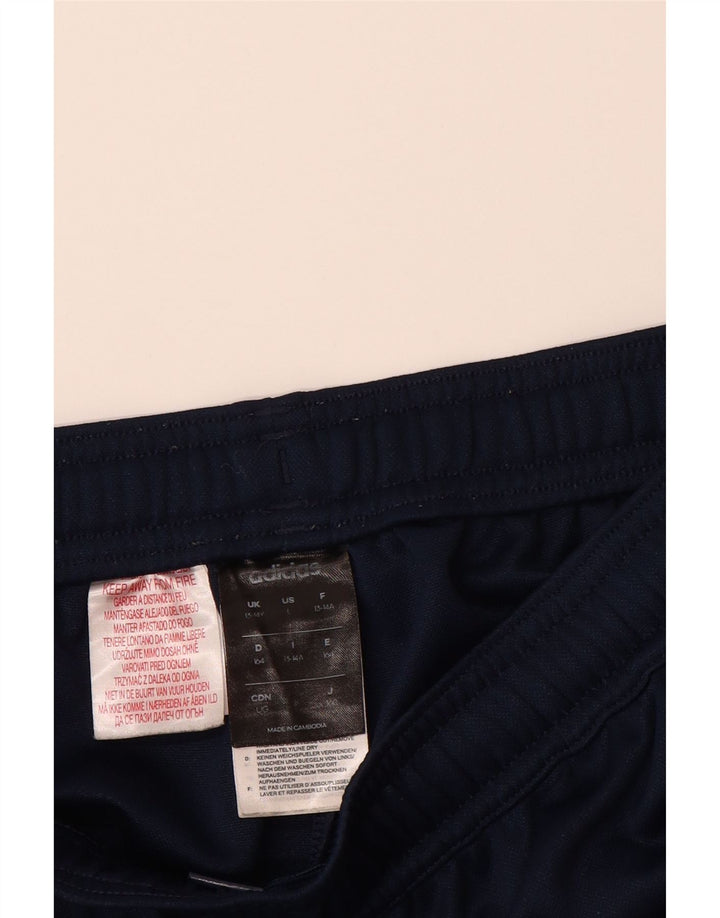 Pantaloni da tuta ADIDAS Climalite da ragazzo 13-14 anni in poliestere blu navy
