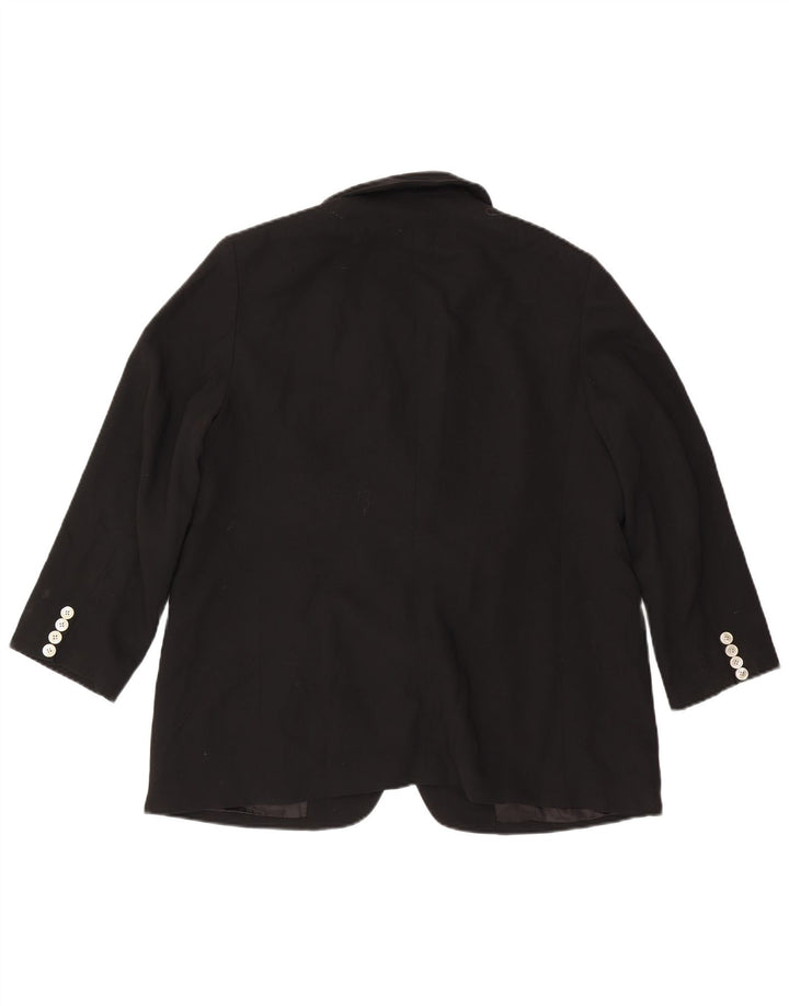 Giacca blazer a 2 bottoni da donna Ralph Lauren US 14 XL lana nera