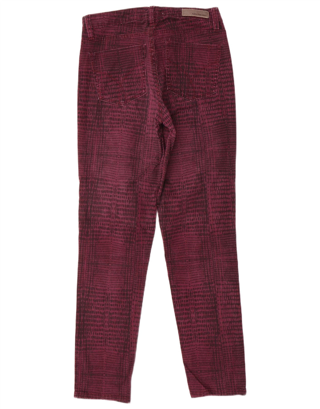 CALVIN KLEIN Pantaloni casual da donna US 12 Large W32 L31 Bordeaux