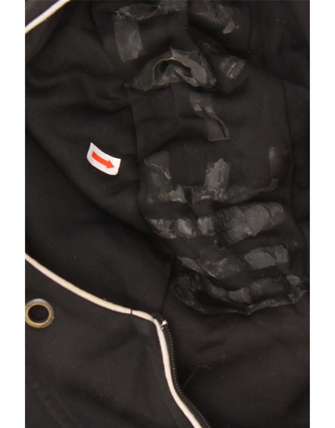 JACK & JONES Felpa con cappuccio e zip da donna UK 14 Medium Nero Colorblock