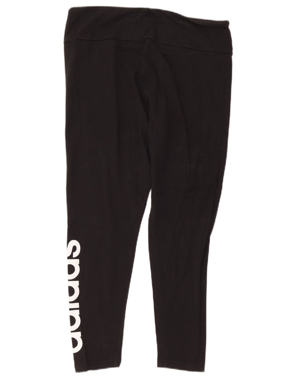 Leggings grafici Adidas da donna UK 20/22 XL cotone nero