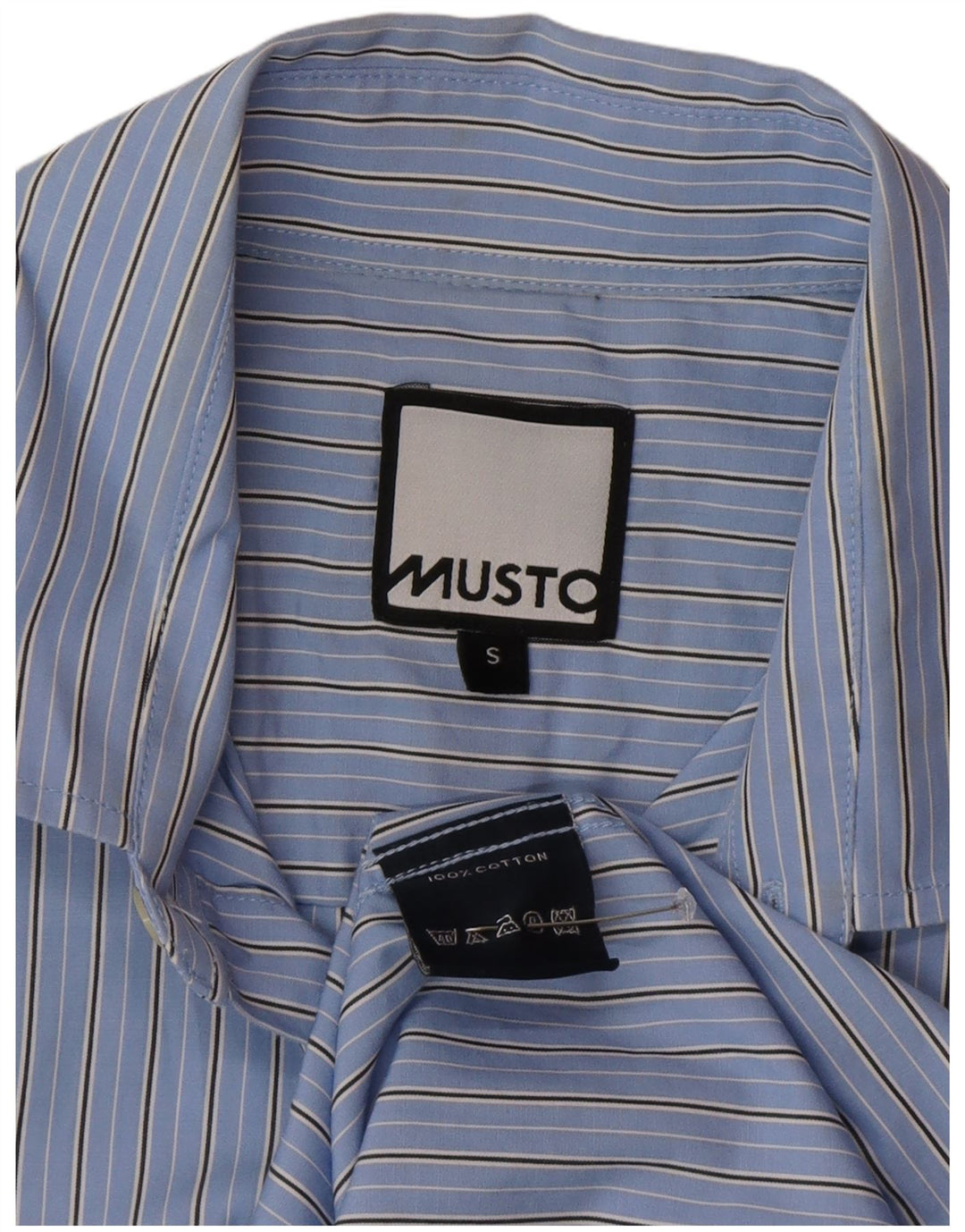 Camicia da uomo Musto piccola in cotone a righe blu