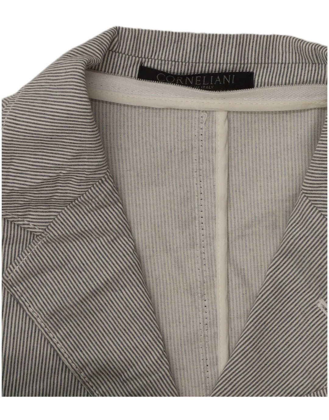 Giacca blazer da uomo a 3 bottoni Corneliani UK 36 piccolo gessato grigio