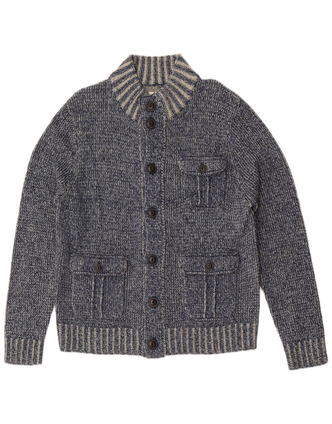 Maglione cardigan da uomo Watsons EU 52/54 grande poliacrilico blu screziato