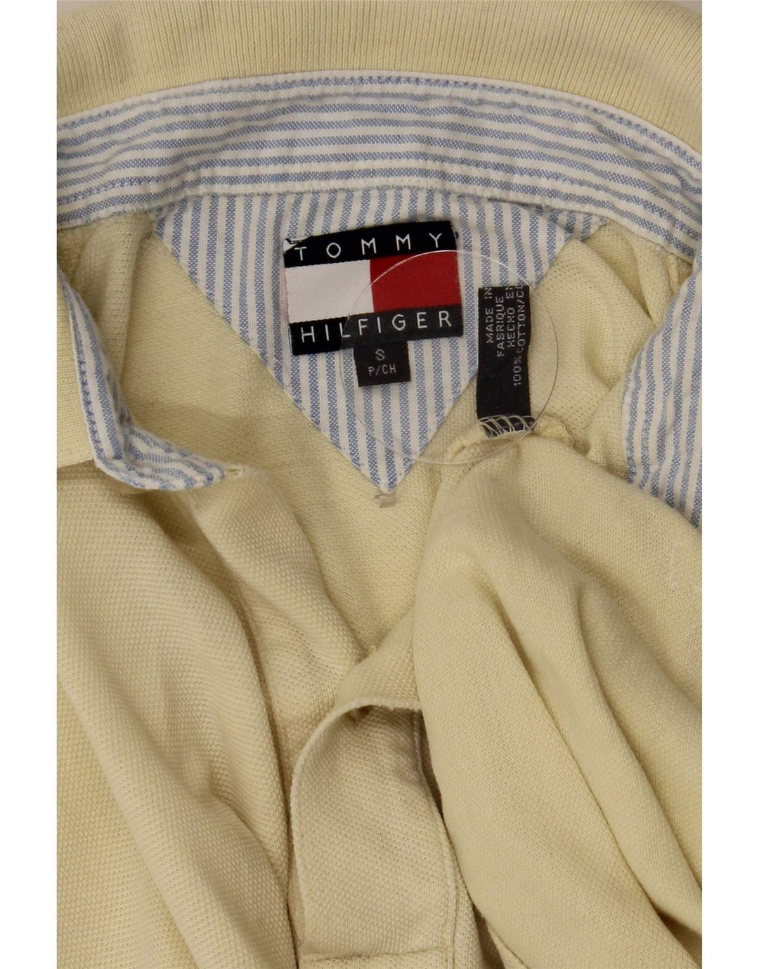Polo da uomo Tommy Hilfiger piccola in cotone giallo