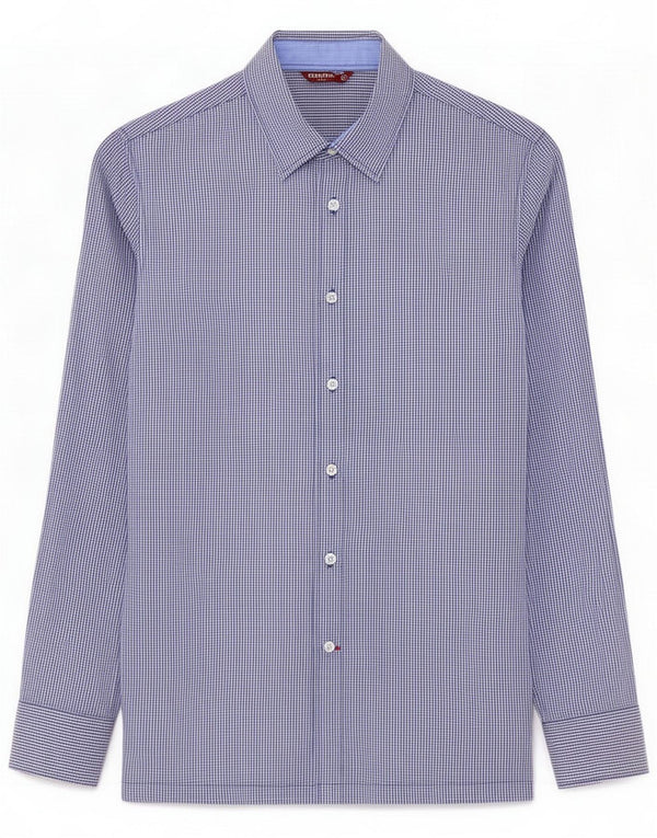 Carrera Camicia da uomo in cotone a quadretti blu medio